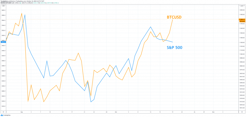 bitcoin rallies while stocks stumble is the correlation decoupling finally here